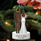 Personalised Wedding Acrylic Hanging Ornament for Couples