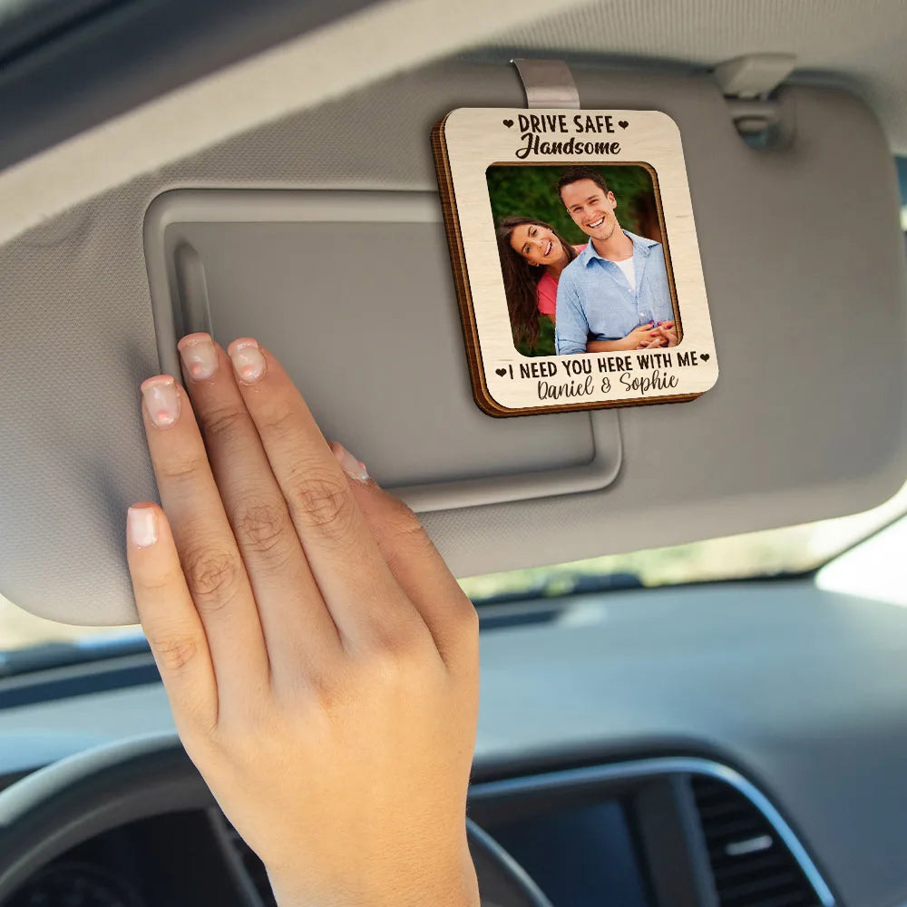 Personalised Family Car Sun Visor Clip with Photo - Drive Safe Design