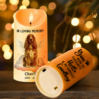 Personalised Memorial LED Candle with Photo - In Loving Memory
