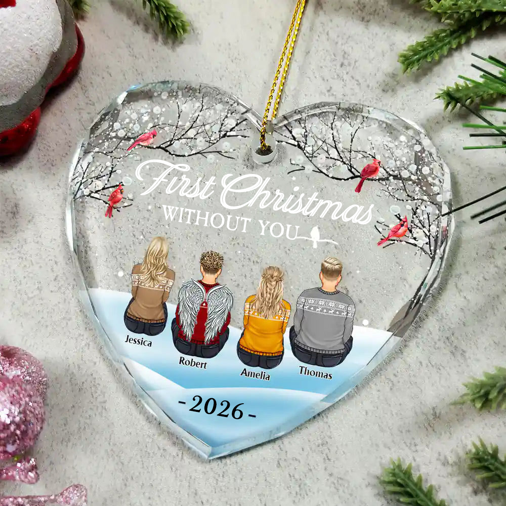 Personalised Memorial Glass Christmas Ornament - First Christmas without You