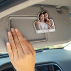 Personalised Acrylic Car Sun Visor Clip with Photo - "Drive Safe, Daddy"