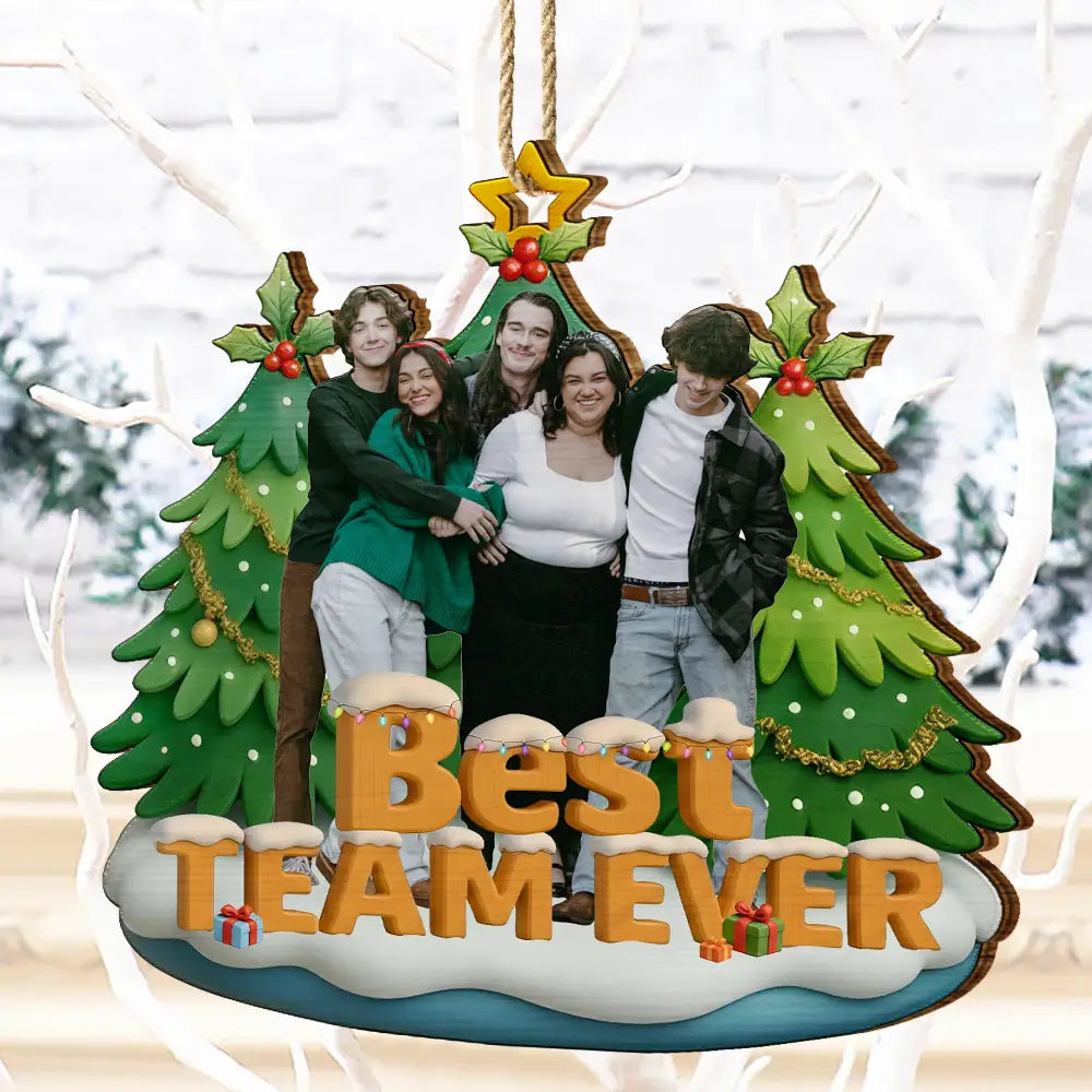 Personalised Wooden Christmas Ornament with Photo - For Sisters & Best Friends