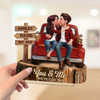 Personalised Anniversary Wooden Plaque - Couple and Truck