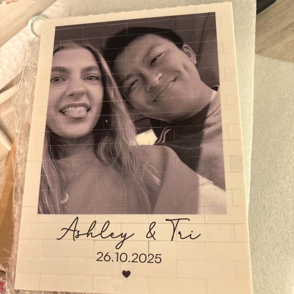 Personalised Building Brick Puzzle with Photo & Date