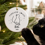 Personalised Pet Memorial Ceramic Christmas Ornament with Name