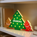 Personalised Grandma LED Light Box with Names - Christmas Tree Design
