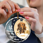 Personalised Pet Glass Christmas Ornament - First Christmas