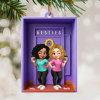 Personalised Acrylic Christmas Ornament for Bestie & Sister - Purple Door Design