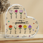 Personalised Floral Acrylic Plaque - First Mum, Now Grandma