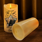Personalised Memorial LED Candle with Photo - Star Design
