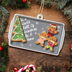 Personalised Wooden Christmas Ornament for Grandma - Gingerbread Man Design