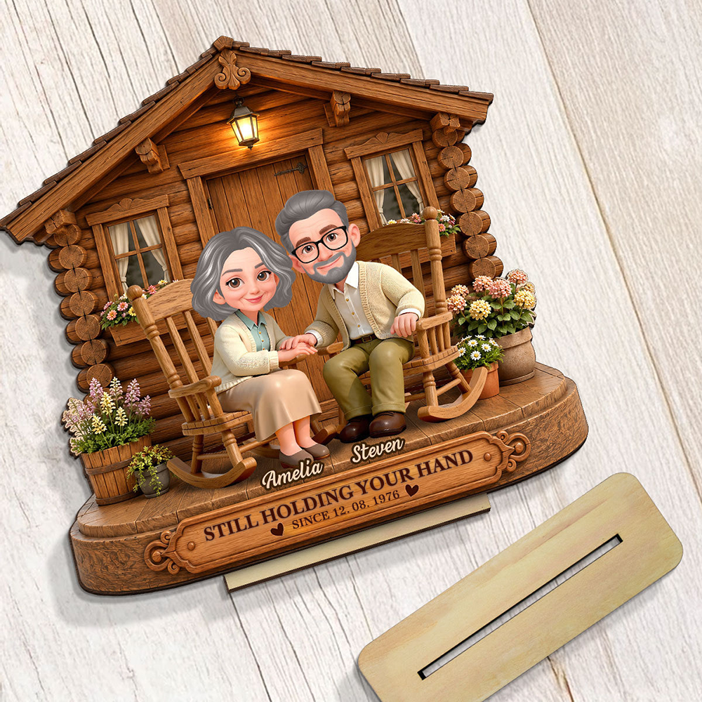 Personalised Couple Layered Wooden Plaque - Couple with House Design