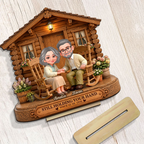 Personalised Couple Layered Wooden Plaque - Couple with House Design