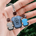 Personalised Acrylic Keyring -  Dad & Children Design