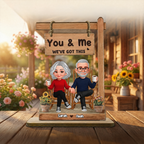 Personalised Couple Layered Wooden Plaque with Text