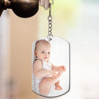 Personalised "The Moment you Became my..." Keyring with Photo - Clock Design