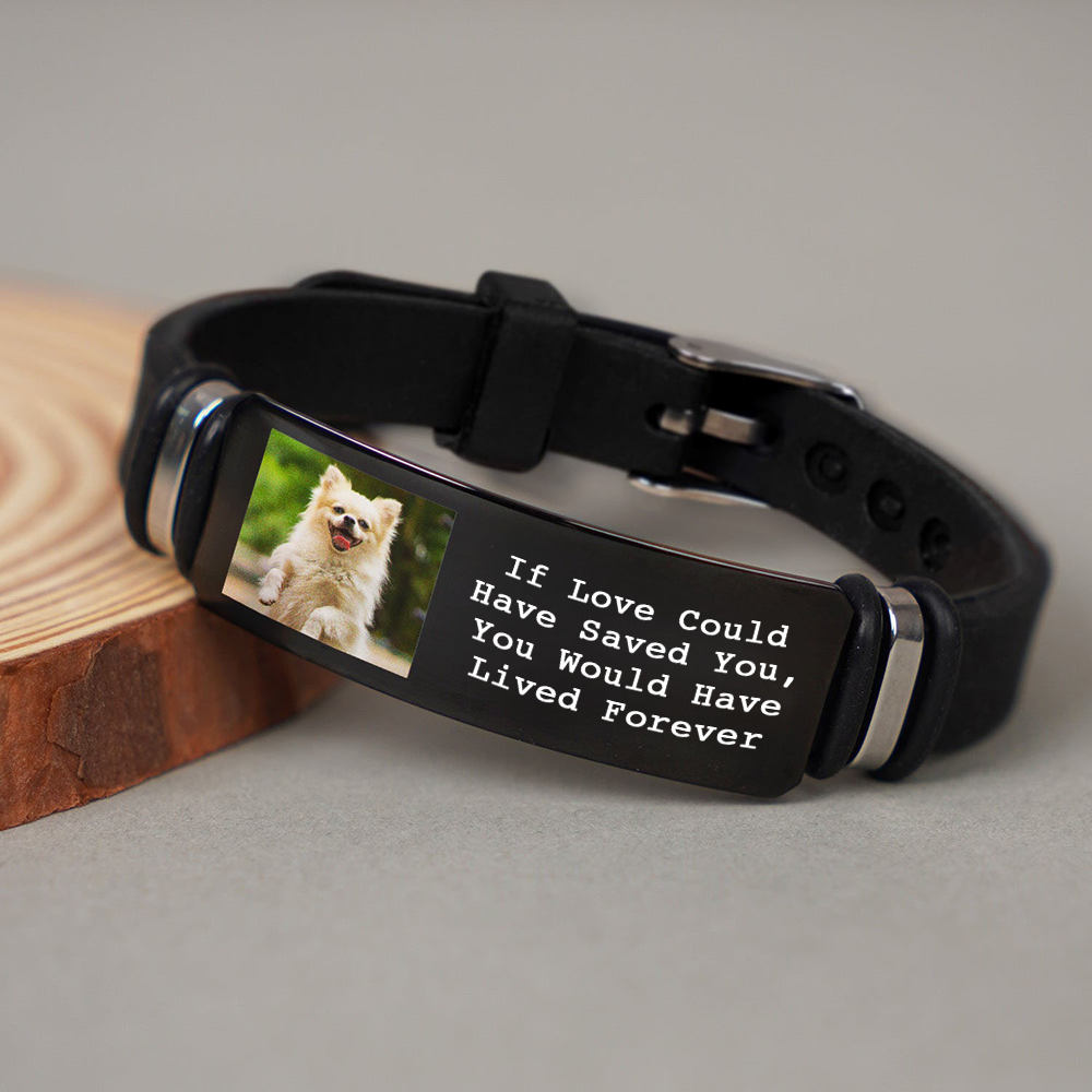 Personalised Pet Memorial Silicone Bracelet with Photo