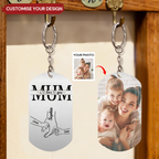 Personalised Photo Stainless Steel Keyring for Mum and Grandma - Hand in Hand Design