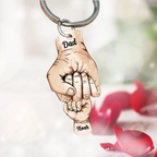 Personalised Acrylic Keyring for Dad - Fist-Bump-Design