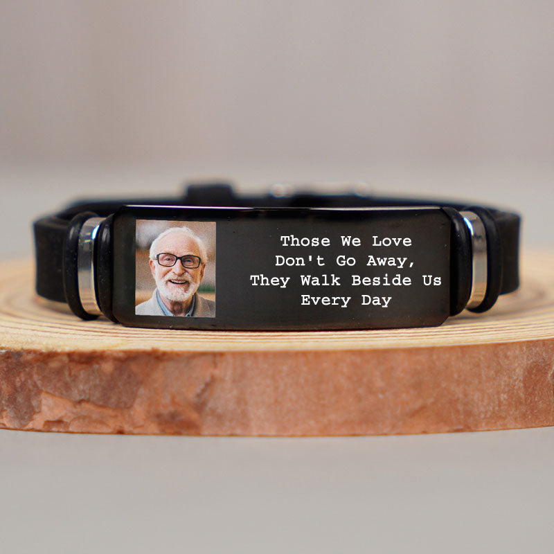 Personalised Memorial Silicone Bracelet with Photo & Quotes