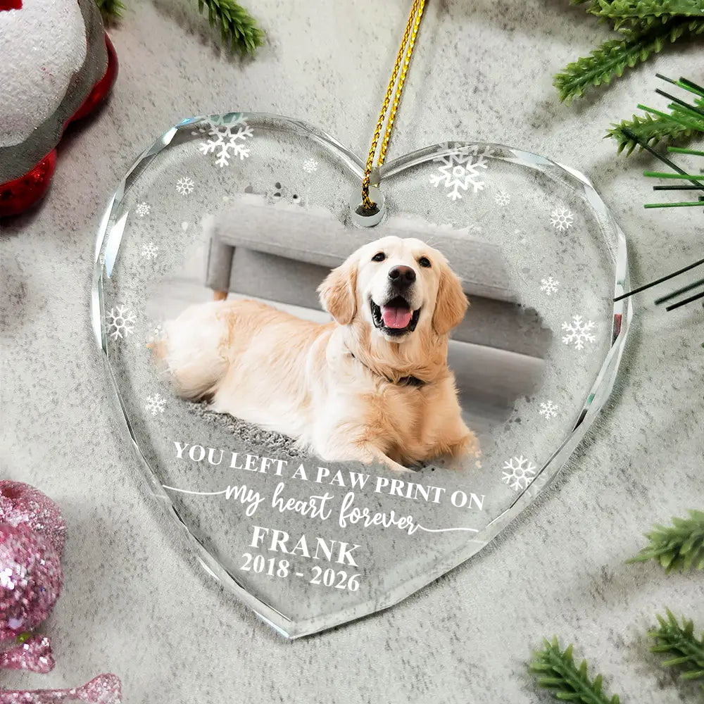 Personalised Glass Christmas Ornament with Photo - Pet Memorial