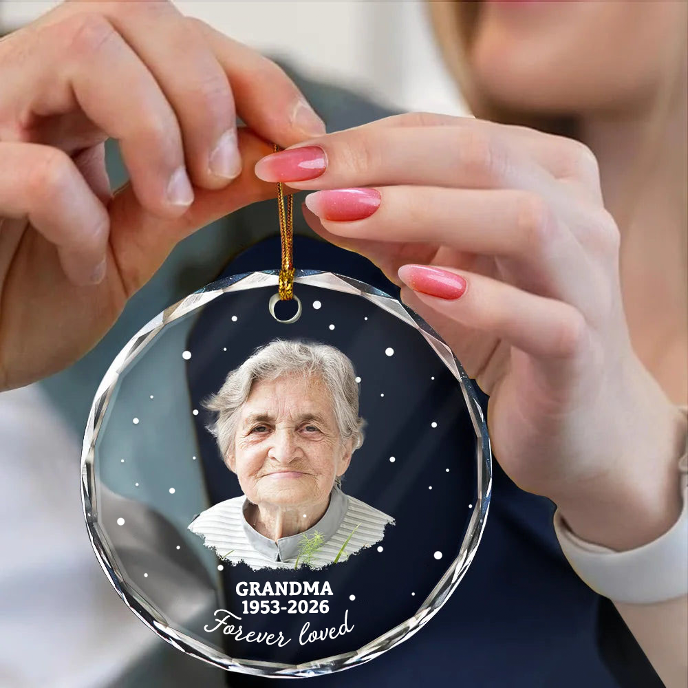 Personalised Memorial Christmas Ornament with Photo & Sentiment