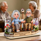 Personalised Anniversary Wooden Plaque for Couples - Holding Hands in Garden