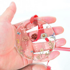 Personalised Glass Christmas Ornament for Friends & Sisters - Birth Flowers Design