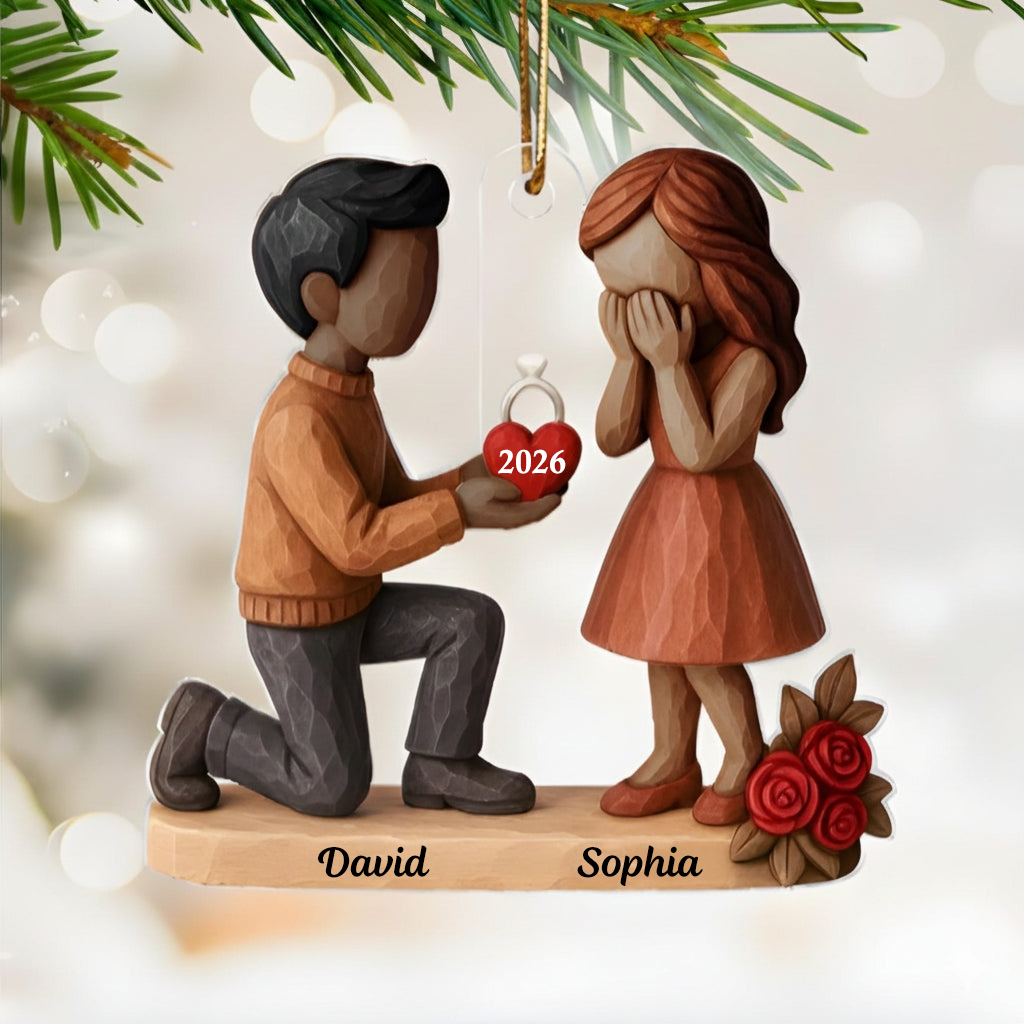 Personalised Anniversary Acrylic Hanging Ornament for Couples - Proposal Design