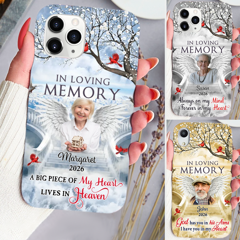 Personalised Silicone Phone Case with Photo - In Loving Memory Design