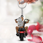 Personalised Acrylic Keyring - Couple and Motorbike