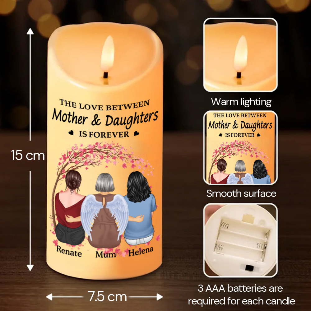 Personalised LED Candle - Mum and Daughters Design