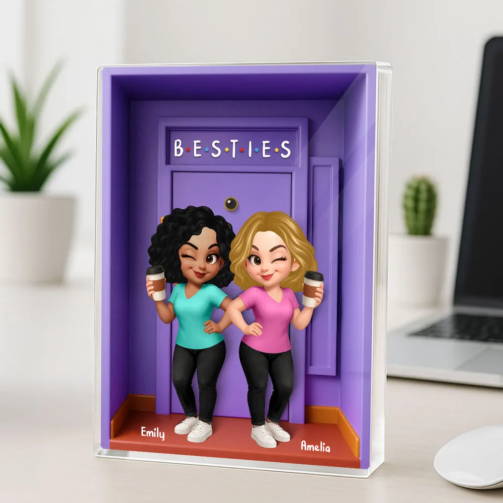 Personalised Purple Acrylic Plaque for Bestie & Sister