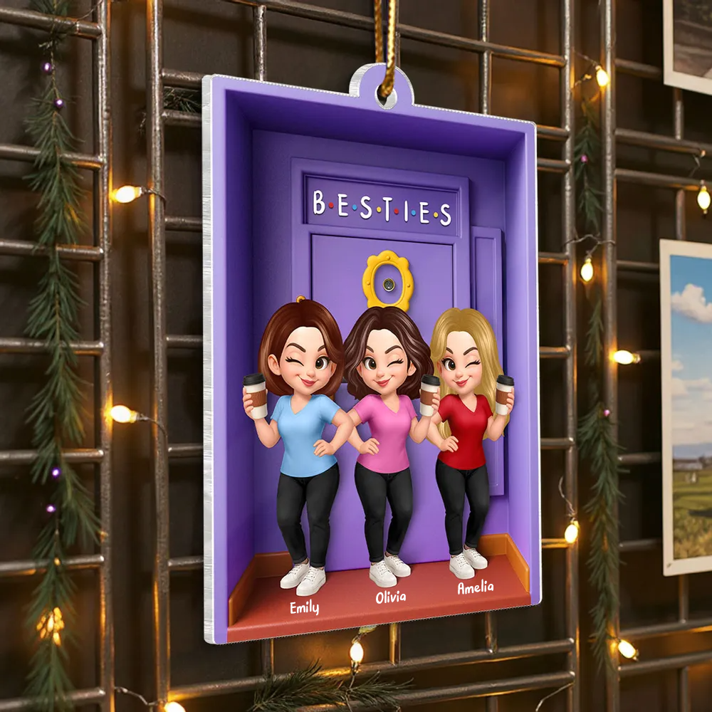 Personalised Acrylic Christmas Ornament for Bestie & Sister - Purple Door Design