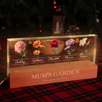 Personalised LED Night Light with Birth Flowers & Text - Gift for Mum & Grandma
