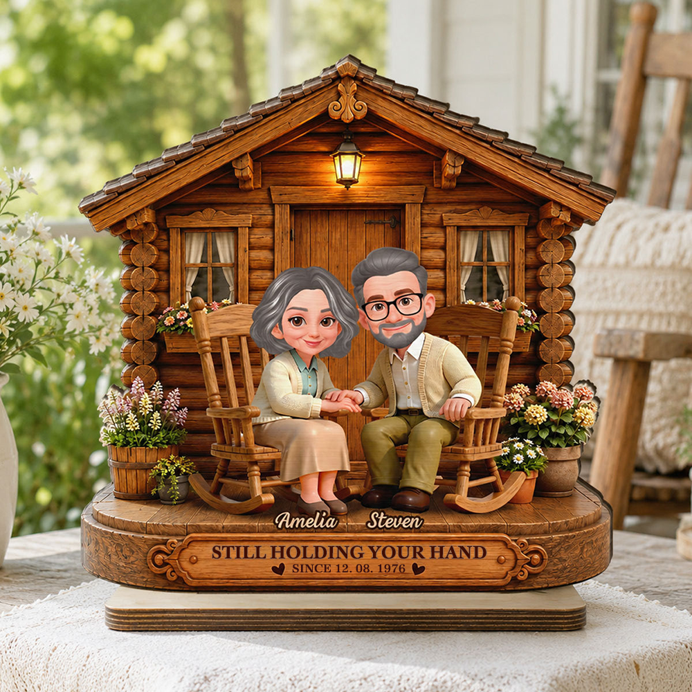 Personalised Couple Layered Wooden Plaque - Couple with House Design