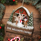 Personalised Family Wooden Christmas Ornament with Photo
