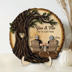 Personalised Couple Layered Wooden Plaque - Tree Design