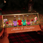 Personalised Family LED Night Light for Mum and Grandma - Birthflower Design
