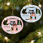 Personalised Baby Acrylic Christmas Ornament - My First Christmas