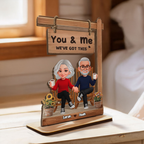 Personalised Couple Layered Wooden Plaque with Text