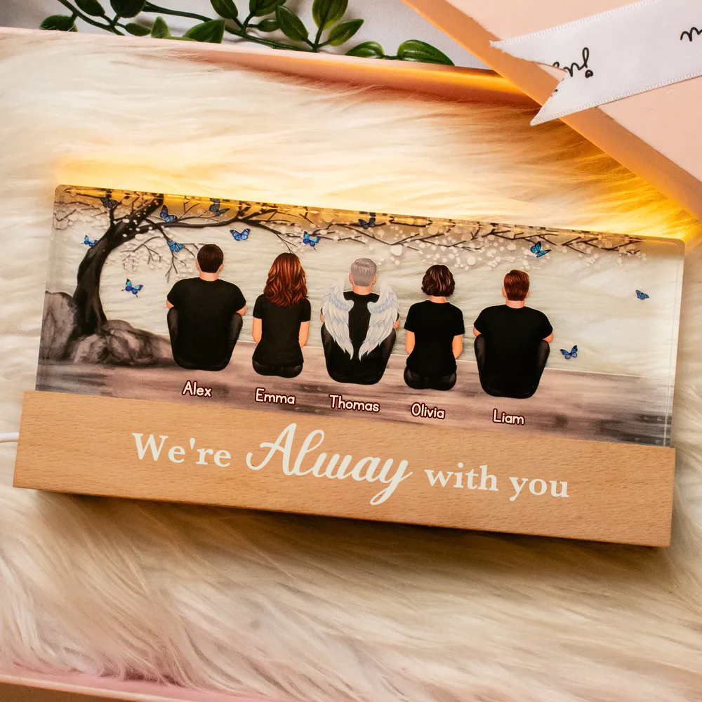 Personalised Memorial LED Night Light - Family under the Tree Design
