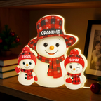 Personalised Grandma LED Light Box with Names - Snowman Design