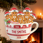 Personalised Acrylic Christmas Ornament - Gingerbread Man Design