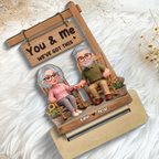 Personalised Couple Layered Wooden Plaque - Couple Sitting On Rocking Chair