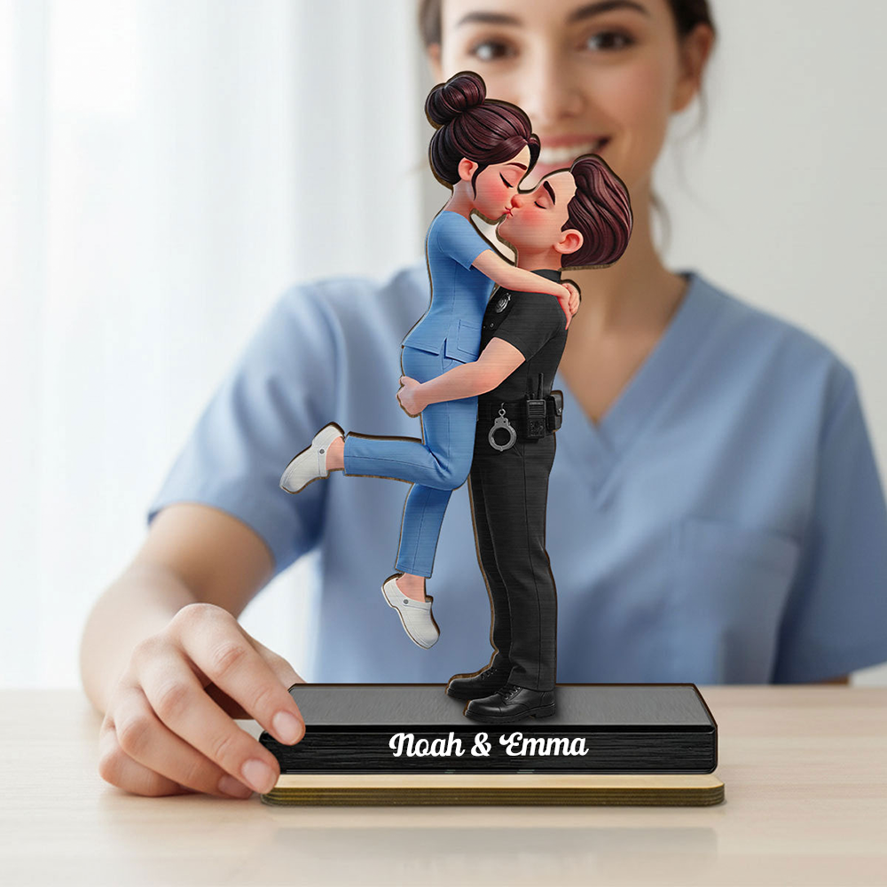 Personalised Couple Wooden Plaque - Uniform Couple Design