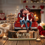 Personalised Anniversary Wooden Plaque - Couple and Truck