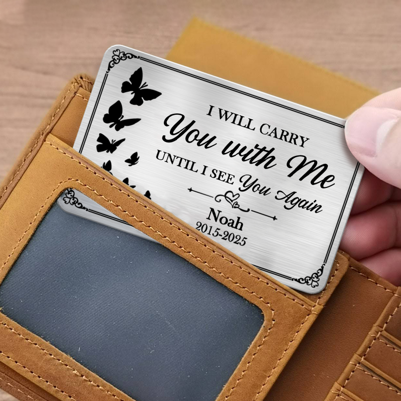 Personalised Memorial Wallet Card with Photo & Text
