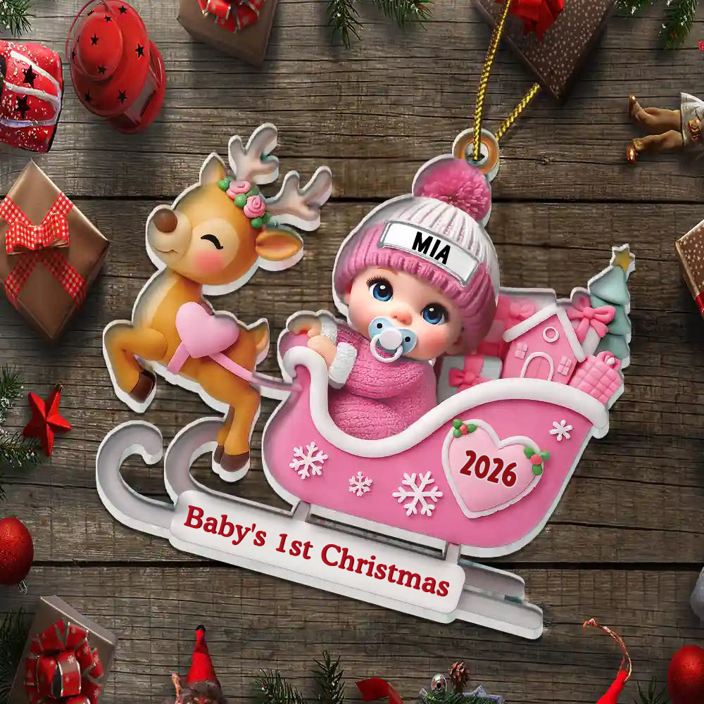 Personalised Baby Acrylic Christmas Ornament - Baby's First Christmas