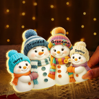 Personalised LED Light Box for Grandma and Grandad - Snowman Design